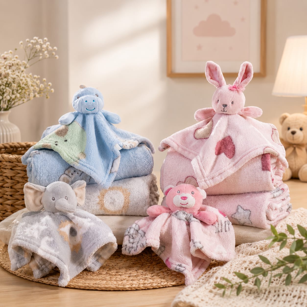 MANTA BEBÊ COM NANINHA SORTIDAS 075X1,00